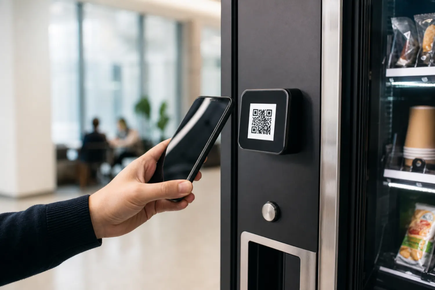 Оплата по QR на автомате самообслуживания